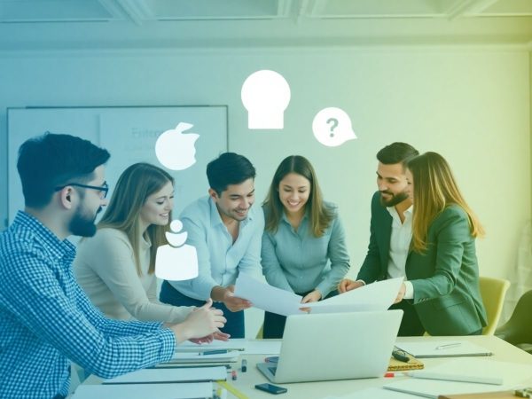 Echipa diversă colaborând pentru succesul proiectului.